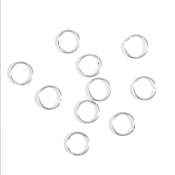 Hair Charms Silver Rings Set Of 10 New In Package - Picture 4 of 6